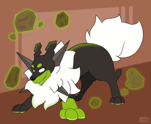 animated_gif feral floating_objects fluffy idle_animation psychic_powers rock conditional_dnp pocketpaws nintendo pokemon riis_(aquastorm2) generation_7_pokemon hybrid legendary_pokemon lycanroc midday_lycanroc pokemon_(species) zygarde zygarde_10_forme 2d_animation animated frame_by_frame hi_res short_playtime