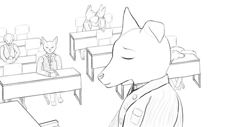 anthro audience clothing duo group kiss_on_lips kissing male male/male music public school spitroast_kiss student uniform university frozen_autumn canid canine mammal 16:9 animated hi_res short_playtime sound video widescreen