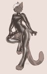 anthro clothing crotch_zipper crotchless_clothing erection glistening glistening_latex latex latex_clothing latex_skinsuit male pose skinsuit solo strategically_placed_hole tight_clothing seraphictiger meeps_(meepskitten) domestic_cat felid feline felis mammal absurd_res hi_res