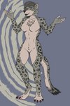 anthro biped breasts claws featureless_breasts featureless_crotch female finger_claws fur grey_body grey_fur solo standing toe_claws anomalynexus felid feline mammal pantherine snow_leopard absurd_res digital_media_(artwork) hi_res