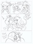 big_breasts border breasts dialogue female group speech_bubble symbol-shaped_eyes text thick_thighs toony white_border pastel_please arthropod beetle cucujoid insect ladybug mammal murid murine rat rodent black_and_white comic english_text monochrome sketch