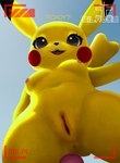 anthro anus breasts brown_eyes clitoris duo female genitals imminent_sex looking_at_viewer looking_down low-angle_view male male/female navel nippel open_mouth penis pussy recording sky smile spread_pussy spreading teeth text yellow_body silavos nintendo pokemon generation_1_pokemon mammal pikachu pokemon_(species) rodent hi_res watermark