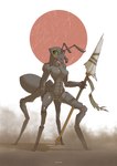 antennae_(anatomy) anthro arthropod_abdomen black_body breasts female green_eyes japan looking_at_viewer mandibles melee_weapon muscular muscular_female muscular_taur nipples non-mammal_breasts non-mammal_nipples polearm solo spear weapon sat_v12 ant ant_taur arthropod arthropod_taur hymenopteran hymenopteran_taur insect insect_taur taur absurd_res hi_res