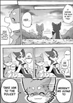 ayaka canid canine canis comic dialogue domestic_dog english_text feral husky kyappy mammal monochrome nordic_sled_dog shiba_inu shibeta spitz text