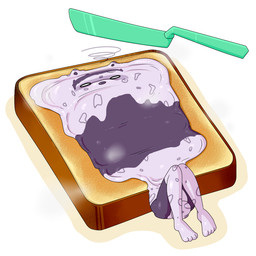 bodily_fluids bread female flattened food food_transformation malleable_body melting solo sweat toast transformation dlrowdog felid mammal 1:1 2014