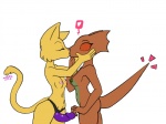 anthro breast_size_difference breasts dildo duo erect_nipples eyes_closed female female/female gesture heart_symbol interspecies kiss_on_lips kissing navel nipples nude sex_toy small_breasts strapon surprise surprise_kiss tail tail_boner tail_gesture iamzavok bethesda_game_studios microsoft oblivion prequel_adventure the_elder_scrolls katia_managan quill-weave argonian felid khajiit mammal scalie 2013 4:3