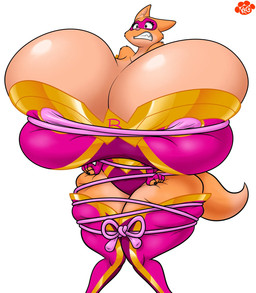 anthro armwear big_breasts big_butt bodysuit boots bound breasts butt clothing elastic_nipples elasticity elbow_gloves entangled facial_markings female footwear fox_ears fox_tail fur gloves gold_accents handwear head_markings huge_breasts hyper hyper_breasts legwear leotard markings mask_(marking) orange_body orange_fur pink_armwear pink_bodysuit pink_clothing pink_elbow_gloves pink_gloves pink_handwear pink_legwear pink_leotard pink_mask pink_skinsuit pink_thigh_boots pink_thigh_highs shoes simple_background skinsuit solo superhero superhero_costume tan_body tan_fur thick_thighs thigh_boots thigh_highs tight_clothing tightening white_background wide_hips kecomaster dreamworks the_bad_guys breast_woman diane_foxington canid canine fox mammal hi_res