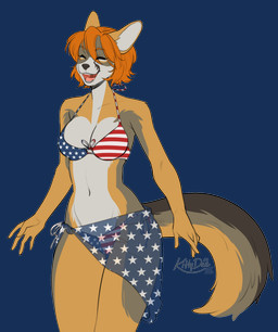 anthro biped breasts clothed clothed_anthro clothed_female clothing countershade_torso countershading female fingers front_view fur hair navel smile solo standing tail teeth tongue kittydee canid canine fox mammal 2026 alpha_channel digital_drawing_(artwork) digital_media_(artwork) hi_res