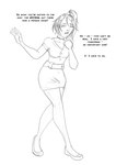 clothed clothing dress ear_piercing ear_ring female footwear hair human_only not_furry piercing ring_piercing shoes solo text arania the_cabin_in_the_woods_(arania) eveleen_(tcitw) human mammal comic english_text greyscale hi_res monochrome