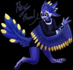 anthro black_claws black_sclera black_scutes blonde_eyebrows blonde_hair blue_body blue_ears blue_feathers blue_hair blue_inner_ear_fluff blue_tail blue_tail_tuft blue_wings claws clothed clothed_anthro clothed_male clothing dialogue dipstick_tail eyebrows feather_hair feathered_wings feathers finger_claws fully_clothed_anthro fully_clothed_male hair happy inner_ear_fluff male male_anthro markings open_mouth pawpads pseudo_hair purple_insides purple_mouth purple_pawpads purple_tongue scuted_feet scuted_hands scutes simple_background smile solo tail tail_markings tail_tuft talking_to_viewer toe_claws tongue transparent_background tuft white_body white_feathers white_inner_ear winged_arms wings yellow_body yellow_eyes yellow_feathers yellow_tail_tip yellow_wings yooney_tunes_moth tenyi_(cobalt_the_jackal) avali avian 2024 alpha_channel hi_res signature male_(lore)