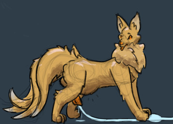 animal_genitalia animal_penis balls bladder_inflation blep canine_genitalia canine_penis feral fur genitals hose hose_bulge hose_in_penis hose_inflation inflation male multi_tail orange_eyes penis quadruped standing_on_hose tail tongue tongue_out yellow_body yellow_fur boilingbismuth nintendo pokemon canid canine generation_1_pokemon mammal ninetales pokemon_(species)