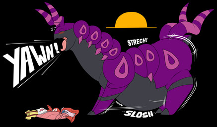 after_vore antennae_(anatomy) big_butt black_body blue_ribbon bottomwear butt clothing digested digestion discarded_clothing eyes_closed female female_pred feral feral_pred gym_leader hat headgear headwear human_prey kerchief long_neck markings mass_vore morning multicolored_body multiple_prey onomatopoeia open_mouth overweight overweight_female overweight_feral pink_bottomwear pink_clothing pink_markings pink_shirt pink_skirt pink_topwear pokemon_champion purple_body quadruped red_clothing red_kerchief red_topwear red_vest shirt skirt slosh sloshing_belly sound_effects stretching sun suspenders text tongue tongue_out topwear vest vore weight_gain white_clothing white_hat white_headwear yawn yellow_clothing yellow_shirt yellow_topwear pakaproductions sentinelwinder nintendo pokemon dawn_(pokemon) iris_(pokemon) may_(pokemon) misty_(pokemon) pandora_(pakaproductions) serena_(pokemon) arthropod generation_5_pokemon human mammal pokemon_(species) scolipede absurd_res digital_media_(artwork) hi_res