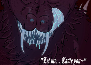 ambiguous_gender bioluminescence bodily_fluids feral first_person_view fluffy fur glowing horn hunter male mouth_shot open_mouth saliva saliva_on_tongue saliva_string sharp_teeth solo spikes teeth tongue darkbuckforest castlevania konami mythology blue_fangs_(castlevania) canid canid_demon canine canis cryptid demon domestic_dog hellhound hybrid mammal monster mythological_canine mythological_creature night_creature_(castlevania) vampire wolf absurd_res comic hi_res