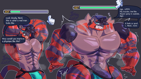 abs anthro barely_contained biceps big_muscles big_pecs bulge clothed clothing deltoids dialogue disembodied_hand fur gameplay_mechanics genitals grey_body grey_fur growth growth_sequence hat headgear headwear huge_muscles huge_pecs humanoid_genitalia humanoid_penis hyper hyper_genitalia hyper_muscles jockstrap jockstrap_only male mostly_nude muscle_growth muscular muscular_male navel pecs penis pixelated red_body red_fur solo speech_bubble text tongue tongue_out topless triceps underwear underwear_only vein veiny_penis imgloka nintendo pokemon kakeru_(imgloka) felid feline generation_7_pokemon humanoid incineroar mammal pokemon_(species) absurd_res english_text hi_res