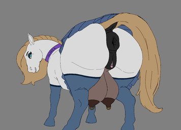 animal_genitalia animal_vulva anus big_butt big_teats butt clothing equine_genitalia female feral genitals hair huge_butt huge_teats looking_at_viewer nipple_piercing nipples nude piercing puffy_anus simple_background solo tail teats thick_thighs vulva wide_hips zhephyreart gloria_(zhephyreart) equid equine horse mammal