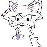 ambiguous_gender anthro before_and_after bendy_straw container cup drinking_straw fur horn looking_down pixelated simple_background solo tail white_background floofifoxalin grimace_shake mcdonald's floofy_(floofifoxalin) canid canine fox mammal 1:1 aliasing compression_artifacts digital_media_(artwork) low_res meme