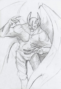 5_fingers anthro back_wings bat_ears bottomwear clothed clothed_anthro clothed_male clothing fingers grey_background male membrane_(anatomy) membranous_wings mouth_closed pants pants_only raised_arm simple_background solo topless wings deriaz dota valve balanar_the_night_stalker bat mammal 2013 full-length_portrait graphite_(artwork) greyscale hatching_(art) monochrome portrait shaded sketch traditional_media_(artwork)