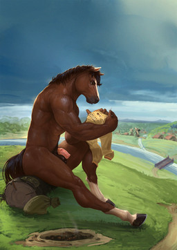 animal_genitalia animal_penis anthro balls casual_nudity clothing equine_genitalia equine_penis fingers flaccid fur genitals grass hair holding_clothing holding_object hooves male muscular muscular_anthro muscular_male nude outdoor_nudity outside pecs penis plant sewing sewing_needle sitting sky solo stitch_(sewing) tail text tree satanic_monkey equid equine horse mammal absurd_res digital_media_(artwork) english_text hi_res