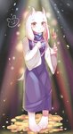 anthro barefoot blush breasts clothing dress feet female fur horn looking_at_viewer smile solo standing white_body white_fur user_cpsf8285 undertale undertale_(series) toriel boss_monster_(undertale) bovid caprine mammal 2019 absurd_res hi_res