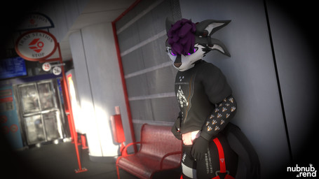 anthro clothed clothing covering covering_crotch covering_erection covering_penis erection genitals male outside penis public solo nubnub_rend abiboi_(modeler) meiru_deuzear deuzear 16:9 3d_(artwork) 4k absurd_res digital_media_(artwork) hi_res widescreen