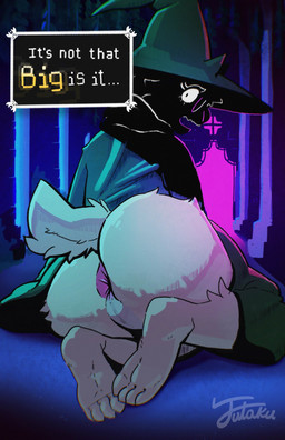 4_toes anthro anus barefoot big_butt butt castle cloak clothed clothing eyewear feet flashing flashing_butt foot_focus fur genitals glasses hat headgear headwear horn looking_at_viewer looking_back male nude on_ground open_mouth presenting presenting_hindquarters rear_view soles solo tail text toes white_body white_fur wide_eyed futaku deltarune undertale_(series) ralsei bovid caprine goat mammal absurd_res digital_media_(artwork) english_text hi_res