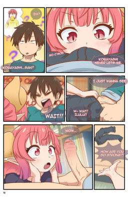 2_horns 6_panel_comic :o big_breasts big_penis black_bottomwear black_clothing black_pants black_shirt black_topwear blue_clothing blue_shirt blue_topwear blush blush_lines bottomwear breasts brown_hair clothed clothing curved_horn duo duo_focus erection female genitals group hair horn huge_breasts humanoid_pointy_ears inside light-skinned_female long_hair looking_at_bulge looking_at_genitalia looking_at_penis male open_mouth page_number pants partially_clothed penis pigtails pointy_ears pupils question_mark red_eyes red_hair removing_pants shirt short_hair slit_pupils speech_bubble tan_body tan_skin text thought_bubble topwear vein veiny_penis yellow_horn greatm8sfm miss_kobayashi's_dragon_maid mythology ilulu kobayashi_(dragon_maid) taketo_aida animal_humanoid dragon dragon_humanoid human humanoid mammal mythological_creature mythological_scalie scalie 2023 absurd_res colored comic hi_res shaded