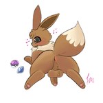 anus backsack balls big_butt blush butt feral genitals heart_symbol looking_at_viewer looking_back male master_ball pawpads penis pokeball rear_view simple_background solo tail just_mae nintendo pokemon eevee generation_1_pokemon pokemon_(species) 1:1 hi_res