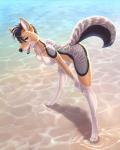 anthro beach bent_over bent_over_with_legs_held_straight black_nose breasts casual_nudity cheek_tuft claws day digitigrade ear_piercing extended_arms facial_tuft fangs featureless_breasts female hands_on_knees hands_on_legs hands_on_own_knees hands_on_own_legs holding_both_knees holding_both_legs inner_ear_fluff leaning_on_self looking_at_viewer nude nude_beach open_mouth outdoor_nudity outside piercing raised_tail seaside solo straight_legs tail teeth toe_claws tuft water wide_stance yellow_eyes wyla irene_nejem black-backed_jackal canid canine canis jackal mammal 4:5 digital_media_(artwork) hi_res shaded