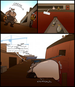 anthro arm_hair arm_scar belly belly_expansion belly_inflation belly_press big_belly bloated boat body_hair clipboard clothing clothing_around_waist conveyor_belt crane_(machine) dialogue dockyard door expansion facial_hair grey_body group hat headgear headwear huge_belly hyper hyper_belly inflation life_preserver lifesaver love_handles male musclegut muscular muscular_anthro muscular_male mustache net obese obese_anthro obese_male open_mouth overalls overweight overweight_anthro overweight_male scar shipyard shirt shirt_around_waist speech_bubble stuffing suspenders tank_top text topwear trio vehicle watercraft weight_gain white_clothing white_shirt white_tank_top white_topwear lizard_soup flint_(lizard_soup) aquatic fish leopard_seal mammal pinniped seal unknown_species comic english_text hi_res