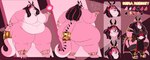 anthro belly big_belly big_butt black_hair bracelet butt claws clothed clothing color_swatch ear_piercing ear_ring expressions female fur gem gold_(metal) hair head_jewelry headgear highlights_(coloring) horn jewelry long_hair magic magic_user narrowed_eyes nude obese obese_anthro obese_female overweight overweight_anthro overweight_female pendant piercing pink_body pink_fur red_eyes red_hair ring_piercing simple_background smile solo spiked_tail spikes spikes_(anatomy) tail thick_thighs white_body white_fur wide_hips lionberrymochi mythology sera_reesey canid canine canis dragon hybrid mammal mythological_creature mythological_scalie scalie wolf absurd_res hi_res model_sheet