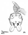 anus bestiality dangling disembodied_hand duo female feral genitals human_on_feral interspecies lifted lifted_by_tail pokephilia pussy solo_focus suspension tail tongue tongue_out upside_down chu nintendo pokemon eulipotyphlan generation_7_pokemon hedgehog human mammal pokemon_(species) togedemaru 2016 monochrome