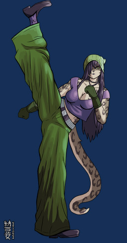 anthro beanie belt biped bottomwear choker clothing crop_top female female_anthro footwear front_view gloves handwear hat headgear headwear jewelry martialarts necklace oversized_bottomwear oversized_clothing oversized_pants pants shirt shoes socks solo studded_belt studs taekwondo topwear nattonna ni-yan felid mammal pantherine snow_leopard alpha_channel hi_res