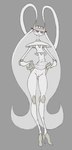 antennae_(anatomy) anthro clothed clothing clothing_lift female genitals hair high_heeled_feet pseudo_clothing pussy shirt shirt_lift solo standing topwear robotjoe nintendo pokemon arthropod blattodea generation_7_pokemon insect pheromosa pokemon_(species) ultra_beast 2022 hi_res