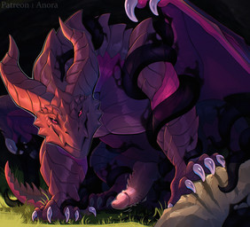 claws erection feral finger_claws genitals grass knot knotted_penis looking_at_viewer male membrane_(anatomy) membranous_wings penile_spines penis plant presenting presenting_penis quadruped rock solo throbbing toe_claws wings anora_drakon european_mythology mythology duskcalla dragon mythological_creature mythological_scalie scalie western_dragon hi_res shaded