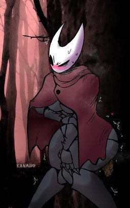 anthro blush bodily_fluids breasts cape clothing feces feces_in_ass female female_pooping forest forest_background genital_fluids plant pooping pooping_on_floor red_cape red_clothing solo sweat thick_thighs tree kanaii hollow_knight_(franchise) team_cherry hornet_(hollow_knight) animal_humanoid arachnid arachnid_humanoid arthropod arthropod_humanoid humanoid