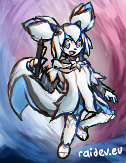 abstract_background anthro blue_highlights clothing colored_nails cybernetics dress female hair hair_bun highlights_(coloring) knee_highs legwear machine mascot nails open_mouth open_smile pen pink_eyes pink_highlights pink_nails robotic smile solo stylus white_body white_clothing raidev kde krita_(copyright) kiki_the_cyber_squirrel cyborg mammal rodent sciurid tree_squirrel chromatic_aberration digital_drawing_(artwork) digital_media_(artwork) hi_res krita_(artwork)