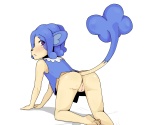 b-intend blue_hair blush clothing female hair looking_back nintendo pokémon presenting purple_eyes pussy raised_tail shirt simipour solo video_games
Rating: Explicit
Score: 3
User: chdgs
Date: July 18, 2011