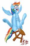 2014 blue_fur blush equine female feral friendship_is_magic fur hair hooves mammal multi-colored_hair my_little_pony open_mouth pegasus plain_background pussy pussy_juice rainbow_dash_(mlp) rainbow_hair solo spread_legs spreading stool swordkirby tongue tongue_out white_background wings
Rating: Explicit
Score: 12
User: lemongrab
Date: April 07, 2014