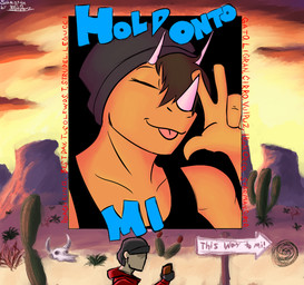 anthro arrow_sign beanie black_clothing black_shirt black_tank_top black_topwear bone brown_hair cactus cellphone clothed clothed_anthro clothed_female clothed_human clothed_male clothing cloud cutaway day desert electronics evening eyes_closed facial_horn female fingers gesture hair hand_gesture hat headgear headwear holding_cellphone holding_object holding_phone holding_smartphone hoodie horn humanoid_hands looking_at_cellphone looking_at_object looking_at_phone male outside phone plant red_clothing red_hoodie red_topwear sand shirt short_hair skull smartphone solo tank_top text tongue tongue_out topwear tumbleweed v_sign joebamna hold_onto_mi mimi_(hold_onto_mi) newa_count_(hold_onto_mi) ceratopsian ceratopsid chasmosaurine dinosaur human mammal marginocephalian ornithischian prehistoric_species reptile scalie triceratops colored english_text shaded