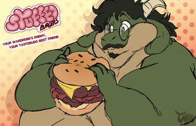 anthro belly_jiggle big_arms big_cheeks bloated burger cheek_bulge eating eating_food eyewear facial_hair fast_food fat_rolls feedee feedism food food_fetish food_in_mouth food_insertion food_play glasses growing hair happy horn improvised_sex_toy jiggle_physics jiggling junk_food male moob_jiggle moobs morbidly_obese morbidly_obese_anthro morbidly_obese_male multicolored_body mustache obese obese_anthro obese_male open_mouth overweight overweight_anthro overweight_male simple_background solo stuffing wearing_glasses weight_gain yellow_background fatty-sashimi mazaku_wendlemin goat_dragon hybrid 2d_animation animated digital_media_(artwork)