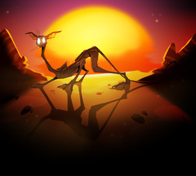 ambiguous_gender brown_body crooked_ears crooked_neck detailed_background emaciated empty_eyes extra_joints feral glowing glowing_eyes hairless hill landscape_background long_legs long_neck long_tail long_toes malnourished no_muscle no_pupils outside pointy_toes quadruped rock shadow side_view skin_and_bones skinny solo star starving sun sunset tail very_long_neck whiskers white_eyes swampjaws domestic_cat felid feline felis hairless_cat mammal sphynx_(cat) hi_res