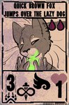 4_fingers ambiguous_gender anthro card card_template ear_piercing fingers gesture magic magic_user piercing solo text kinglykoopa daniel_mullins_games inscryption domestic_cat felid feline felis mammal 2021 bust_portrait digital_media_(artwork) english_text hi_res portrait spot_color