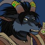 1:1 2015 anthro armor black_body black_fur black_hair blizzard_entertainment blue_background blue_body blue_fur bust_portrait canid clenched_teeth clothed clothing conditional_dnp digital_media_(artwork) disgust fan_character female fur green_eyes hair horn horn_jewelry horn_ring jewelry looking_at_viewer mammal multicolored_body multicolored_fur paralee_(character) portrait ratte reaction_image ring_(jewelry) simple_background solo teeth two_tone_body two_tone_fur warcraft were werecanid worgen