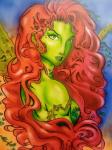 abstract_background female hair looking_at_viewer looking_back looking_back_at_viewer not_furry plant red_hair solo mysfortune dc_comics poison_ivy_(dc_comics) elemental_creature flora_fauna humanoid 3:4 absurd_res hi_res