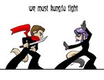 2003 animal_humanoid bodysuit brown_hair clothed clothing duo female ferret_humanoid fight hair holding_melee_weapon holding_object holding_sword holding_weapon humanoid male mammal mammal_humanoid melee_weapon mustela_humanoid mustelid mustelid_humanoid musteline musteline_humanoid purple_hair sashamya scarf skinsuit sword tail tight_clothing true_musteline weapon weasel weasel_humanoid