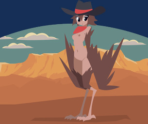 breasts brown_body brown_feathers brown_hair canyon claws clothing cowboy_hat desert eyelashes feathers female hair hat headgear headwear looking_at_viewer medium_breasts mostly_nude navel nipples scarf small_waist solo toe_claws smuggoblin european_mythology greek_mythology mythology mariposa_(smuggoblin) animal_humanoid avian avian_humanoid harpy harpy_humanoid humanoid mythological_avian mythological_creature 2025 digital_drawing_(artwork) digital_media_(artwork) full-length_portrait hi_res portrait