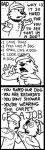 ableist_slur angry anthro clothing collar costume dialogue duo fursecution fursuit hat headgear headwear male species_in_dialogue text the_truth three_frame_image tirrel canid canine canis domestic_dog human mammal black_and_white comic english_text hi_res monochrome one_page_comic