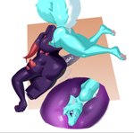 anthro anthro_pred bodily_fluids curled_tail dripping esophageal_sphincter esophagus fangs goo_drip guts horn larger_anthro larger_male larger_pred male male_pred muscular muscular_anthro muscular_male neck_bulge onomatopoeia oral_vore organs partially_inside pawpads paws purple_body purple_flesh red_eyes sharp_teeth size_difference slime smaller_anthro smaller_male smaller_prey soft_vore sound_effects spiked_tail spikes spikes_(anatomy) swallowing swallowing_sound_effect tail teeth text throat two_panel two_panel_image vore willing_pred worried_face worried_look spicynoodle mythology devourer_(razor_koopa) gamaria_(gamaguy94) canid canine canis domestic_dog dragon goo_creature goo_dragon husky hybrid mammal mythological_creature mythological_scalie nordic_sled_dog scalie spitz wolf hi_res