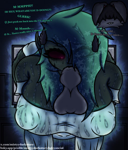 anthro areola areola_slip balls big_areola big_balls big_breasts big_butt big_nipples big_penis black_hair bodily_fluids breasts buckteeth butt cleavage clothed clothing crawling curvy_figure dialogue dress duo electronics fangs fellatio female freckled_breasts freckled_face freckled_legs freckled_thighs freckles fur genitals glowing glowing_eyes glowing_nipples green_areola green_body green_hair green_nipples green_skin grey_body grey_fur hair holding_head huge_breasts huge_thighs ineffective_clothing larger_female larger_sub leaning leaning_forward looking_at_viewer makeup male male/female mascara nipple_slip nipples oral oral_penetration peeking_areola penetration penile penis penis_in_mouth pink_eyes rabbit_ears running_makeup running_mascara saliva saliva_on_penis sex sharp_teeth size_difference smaller_male solo solo_focus stars_in_hair stuck stuck_in_object stuckage submissive talking_to_viewer teeth television text thick_thighs translucent translucent_clothing voluptuous voluptuous_female wet wet_body wet_clothing wet_skin white_clothing white_dress wide_hips mistyy_dark_story_(artist) sall_(mistyy_draws) alien alien_humanoid animal_humanoid ghost humanoid lagomorph lagomorph_humanoid leporid leporid_humanoid mammal mammal_humanoid rabbit rabbit_humanoid spirit undead english_text hi_res url