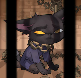 anthro bars biped black_body black_fur bound brown_eyes chain chained clothed clothed_anthro clothed_male clothing cute_fangs fangs fur heterochromia hollow_eyes kneeling looking_at_viewer male male_anthro monotone_body monotone_fur pivoted_ears prisoner sad side_view skinny skinny_anthro skinny_male solo teeth torn_clothing yellow_eyes xpyray league_of_legends riot_games tencent veigar yordle 2026 digital_drawing_(artwork) digital_media_(artwork) shaded soft_shading